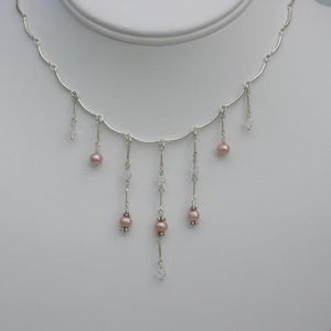 Handmade Freshwater Pearl & Crystal Necklace